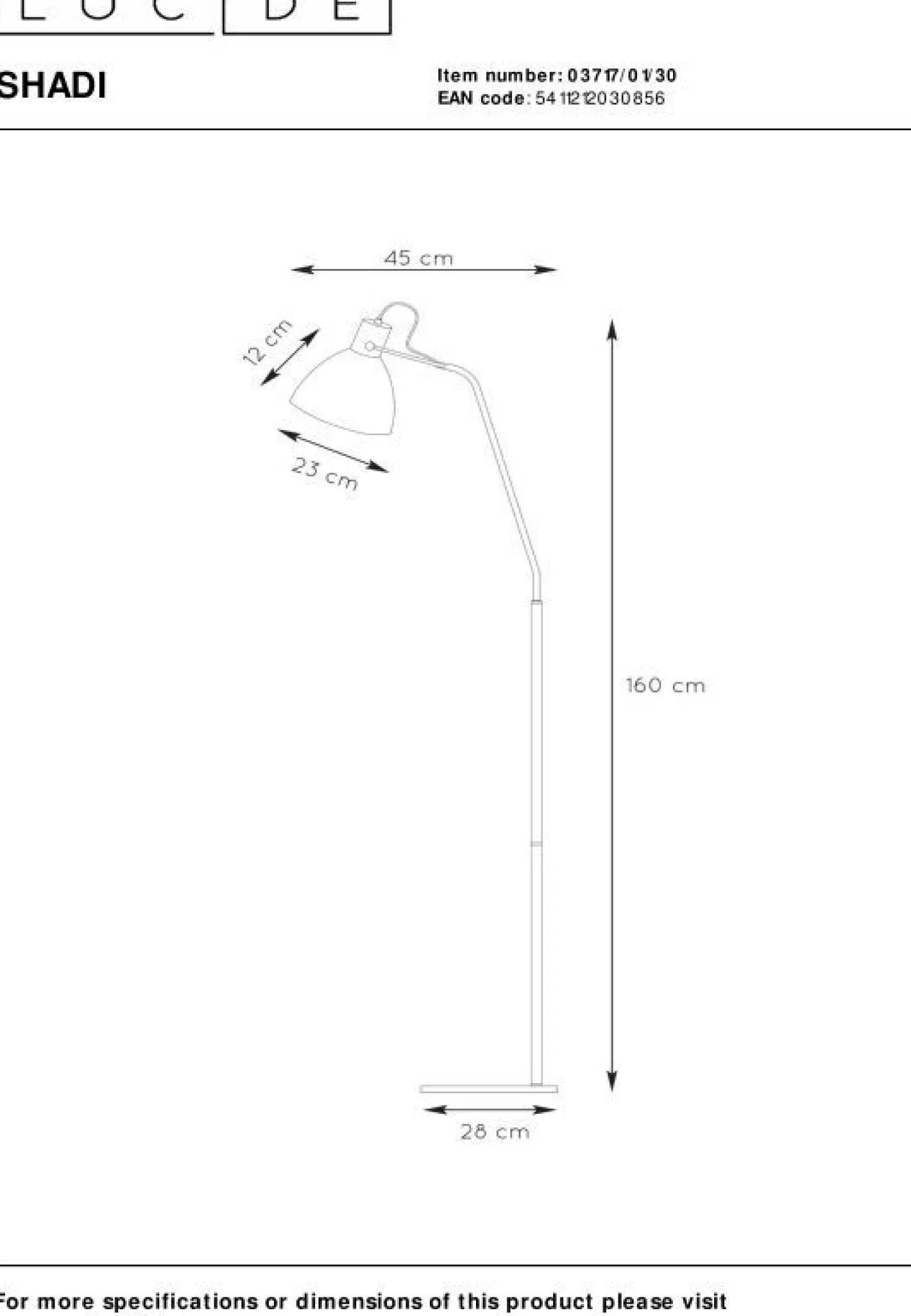 Hot Lucide Shadi Vloerlamp Zwart