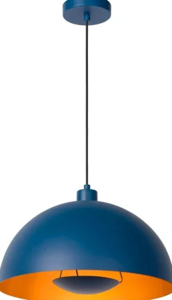 Clearance Lucide Siemon Hanglamp Blauw, Goud