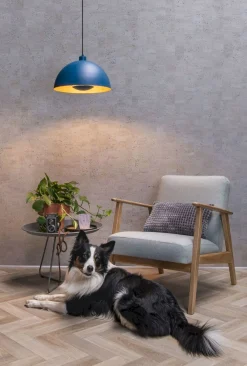 Clearance Lucide Siemon Hanglamp Blauw, Goud