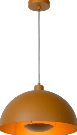 New Lucide Siemon Hanglamp Okergeel, Goud