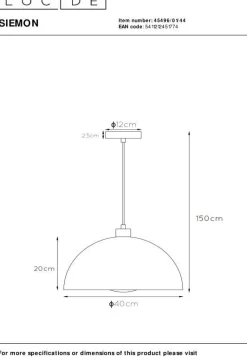 New Lucide Siemon Hanglamp Okergeel, Goud