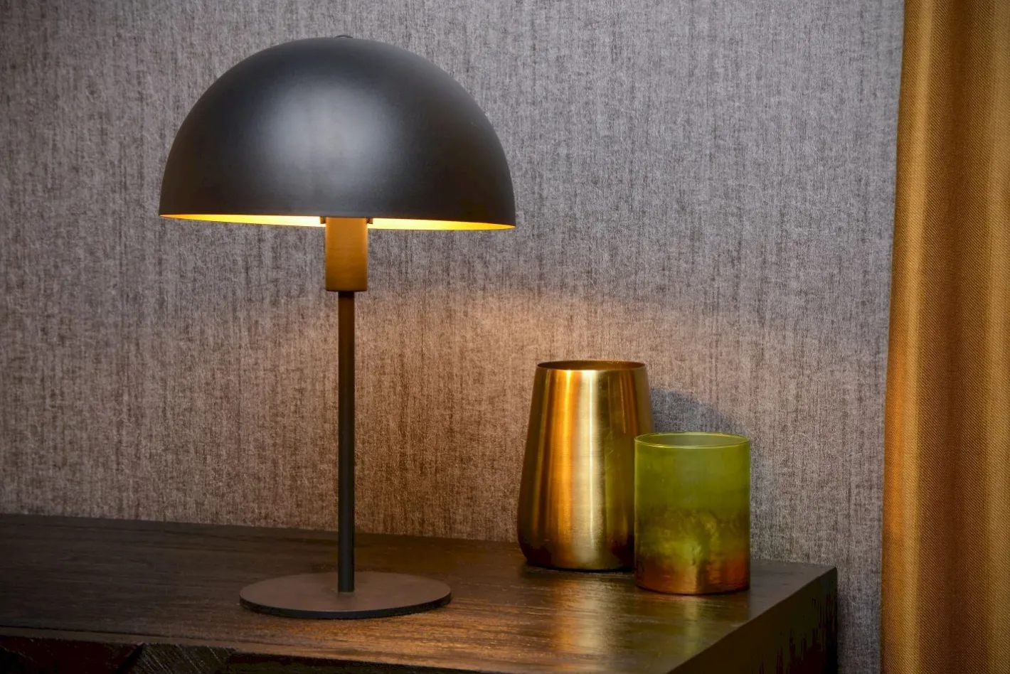 Lucide Siemon Tafellamp Zwart, Goud
