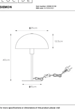 Lucide Siemon Tafellamp Zwart, Goud