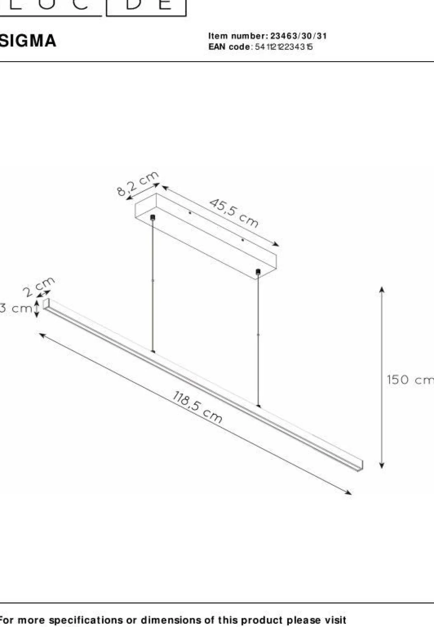 Hot Lucide Sigma Hanglamp Wit
