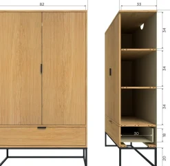 New WOOOD Silas Opbergkast Oak