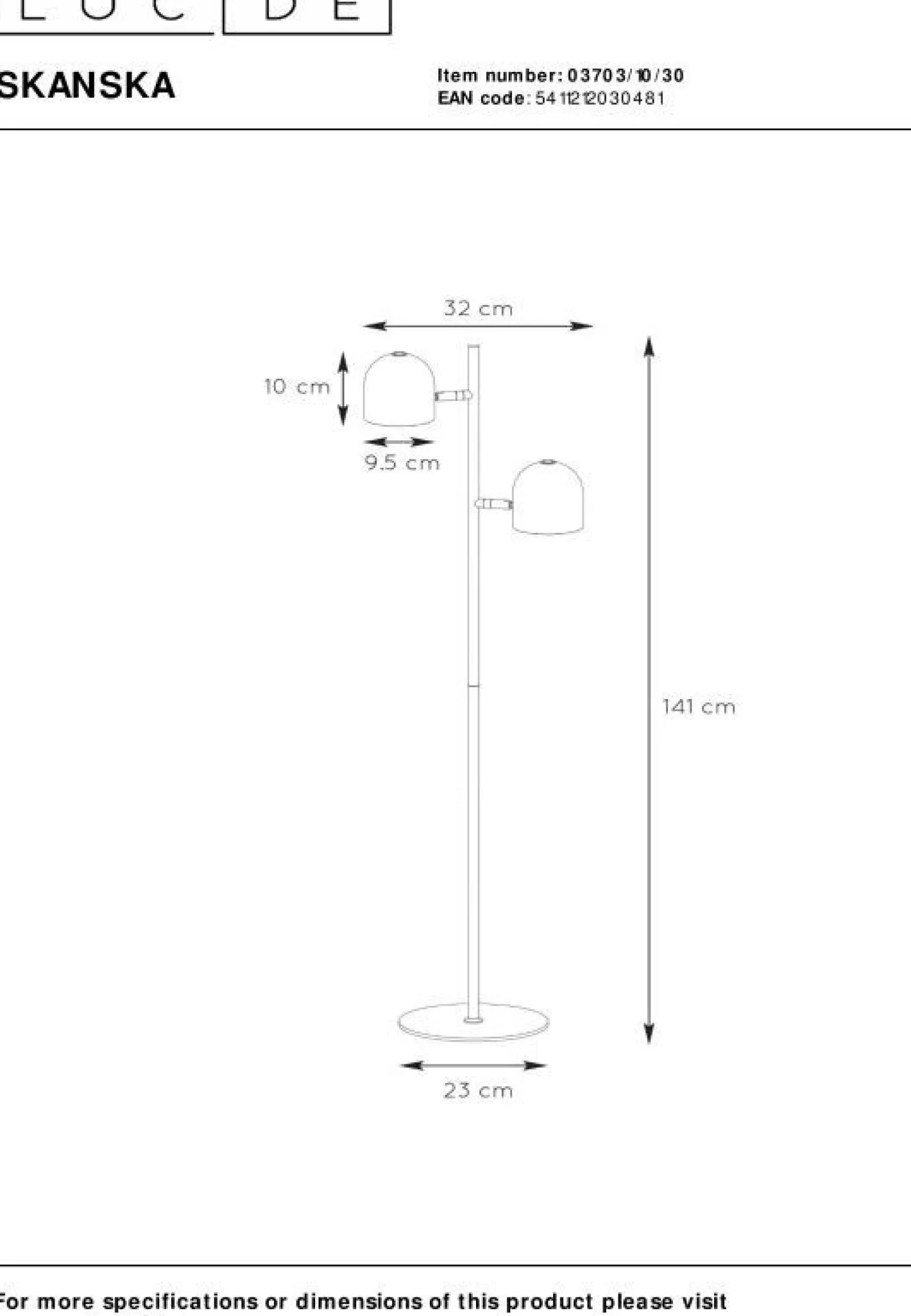 Best Lucide Skanska Vloerlamp Zwart