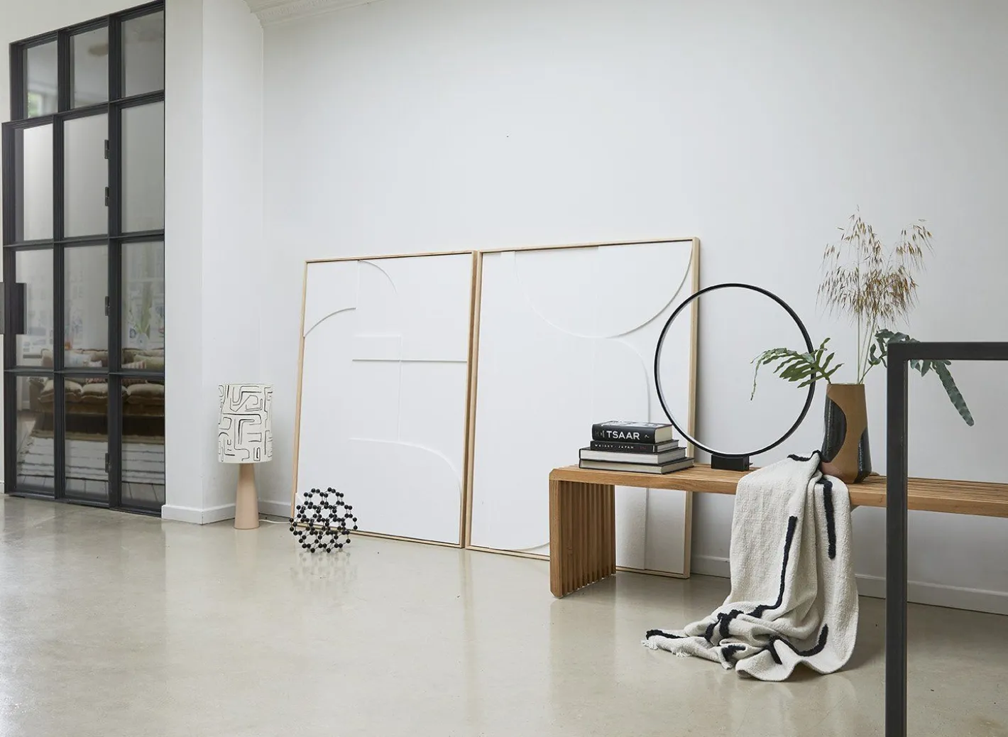 Hot HKLIVING Slatted L Bank Naturel