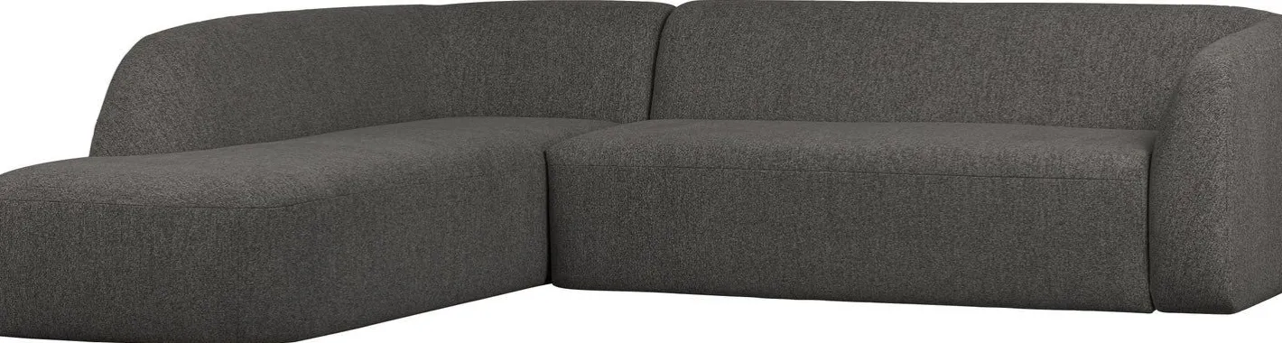Best WOOOD Sloping Hoekbank Grey/Black Melange