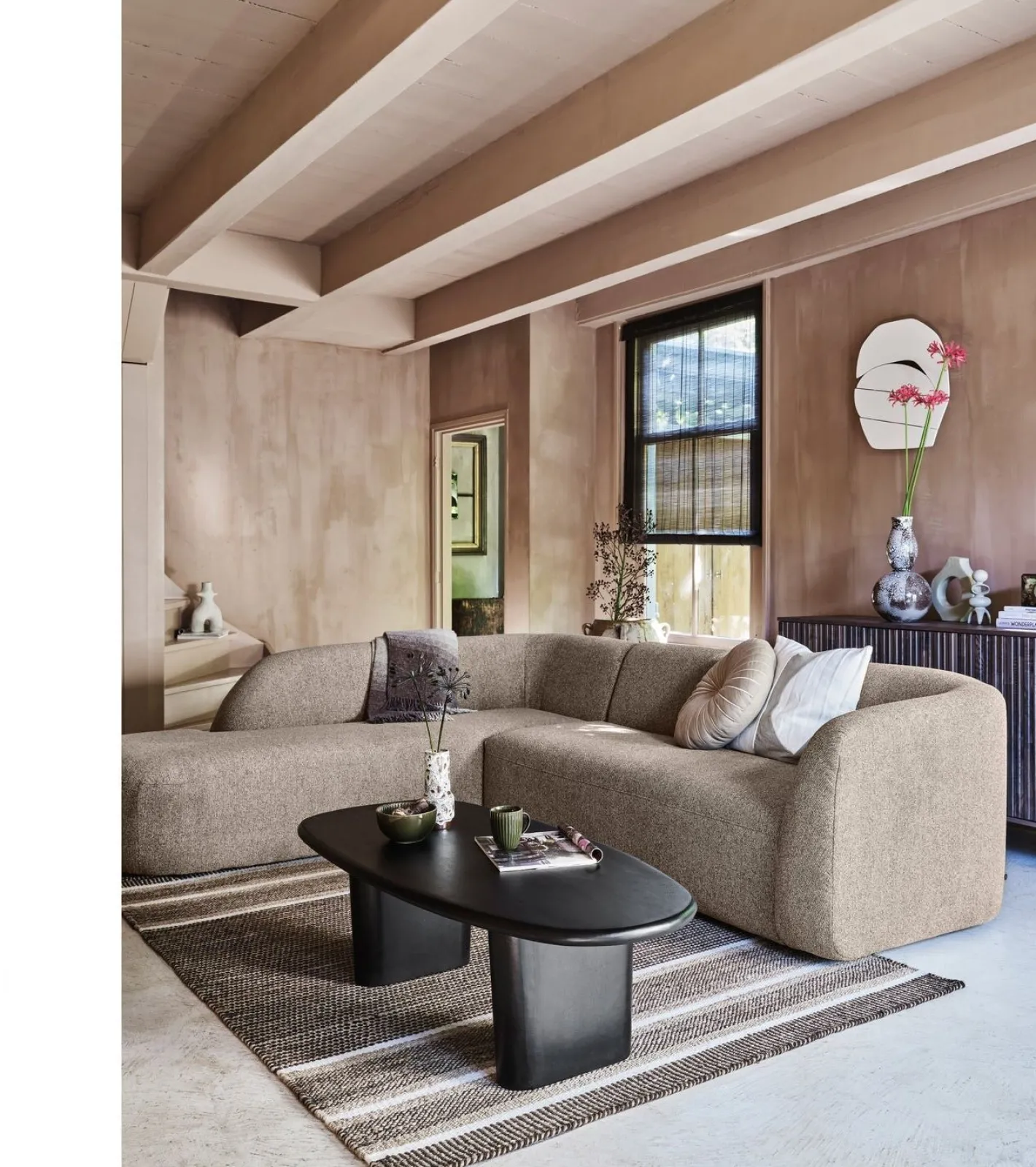 New WOOOD Sloping Hoekbank Natural Melange
