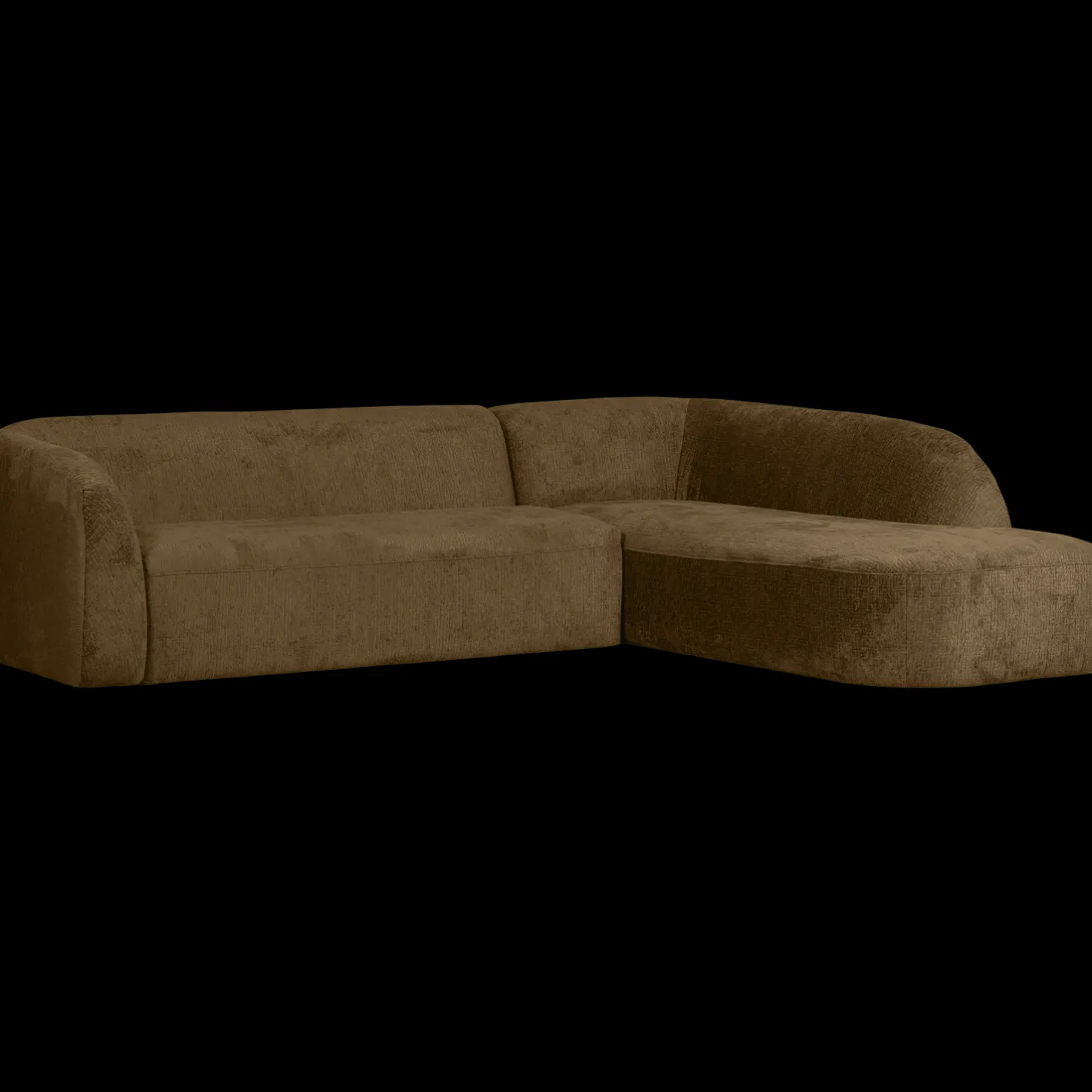 Best WOOOD Sloping Rechts Hoekbank Brass