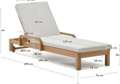 Online Kave Home Sonsaura Outdoor Ligstoel Naturel, Grijs