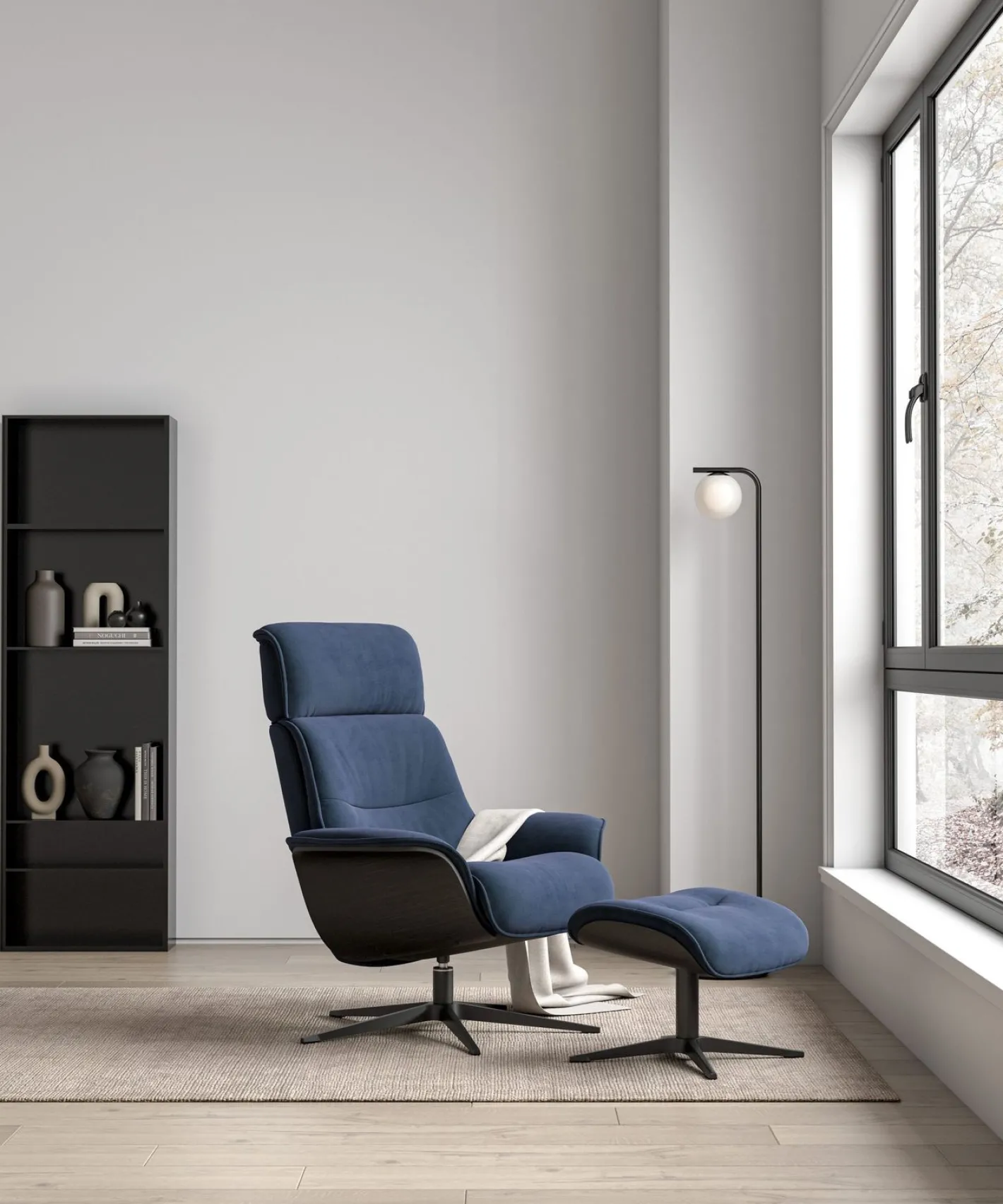 Stressless Spider Fauteuil + Hocker Black