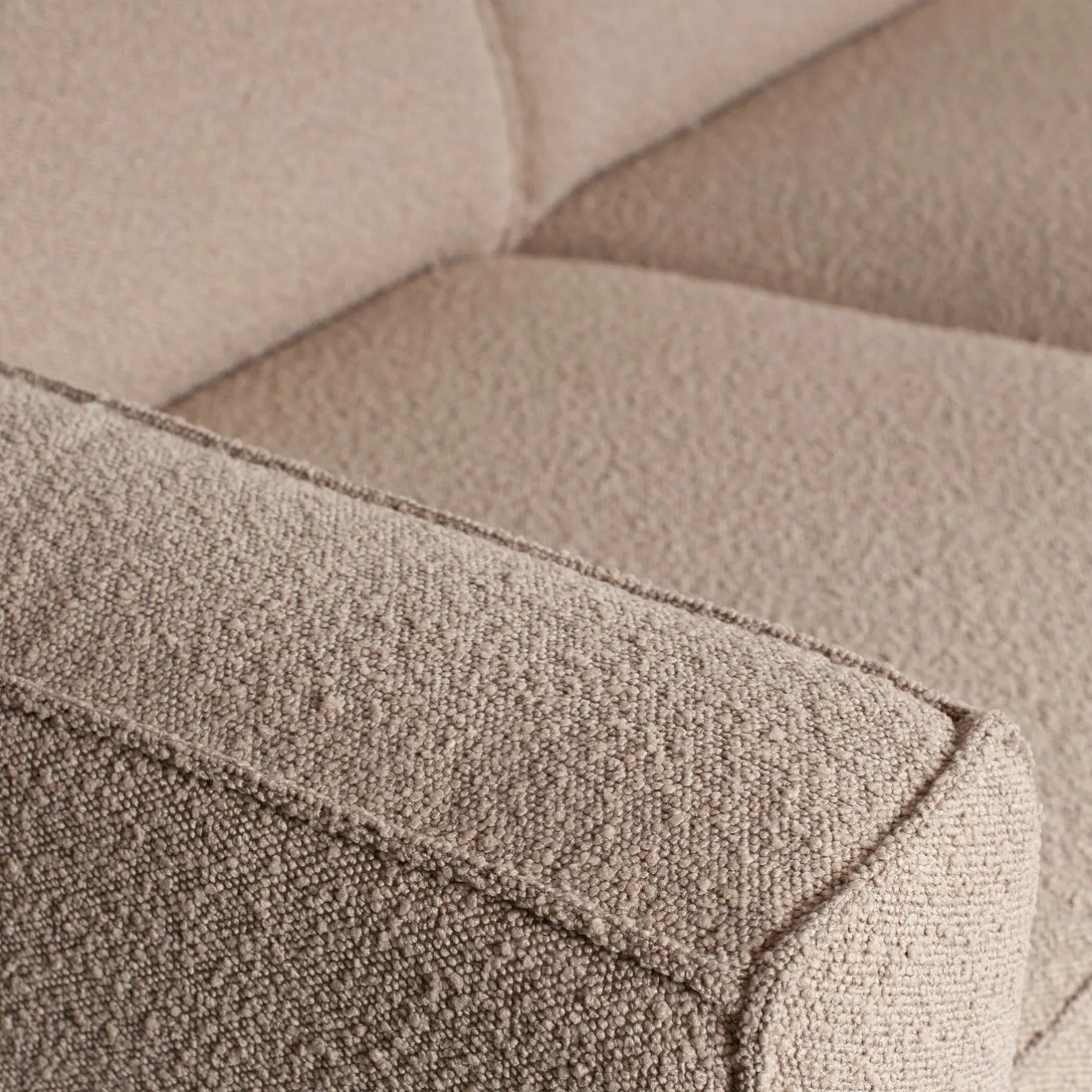Outlet WOOOD Statement Bouclé 3-Zitsbank Beige