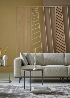 Best WOOOD Statement Bouclé 4-Zitsbank Beige