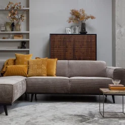 Online WOOOD Statement Links Rib Hoekbank Taupe