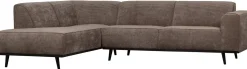 Online WOOOD Statement Links Rib Hoekbank Taupe
