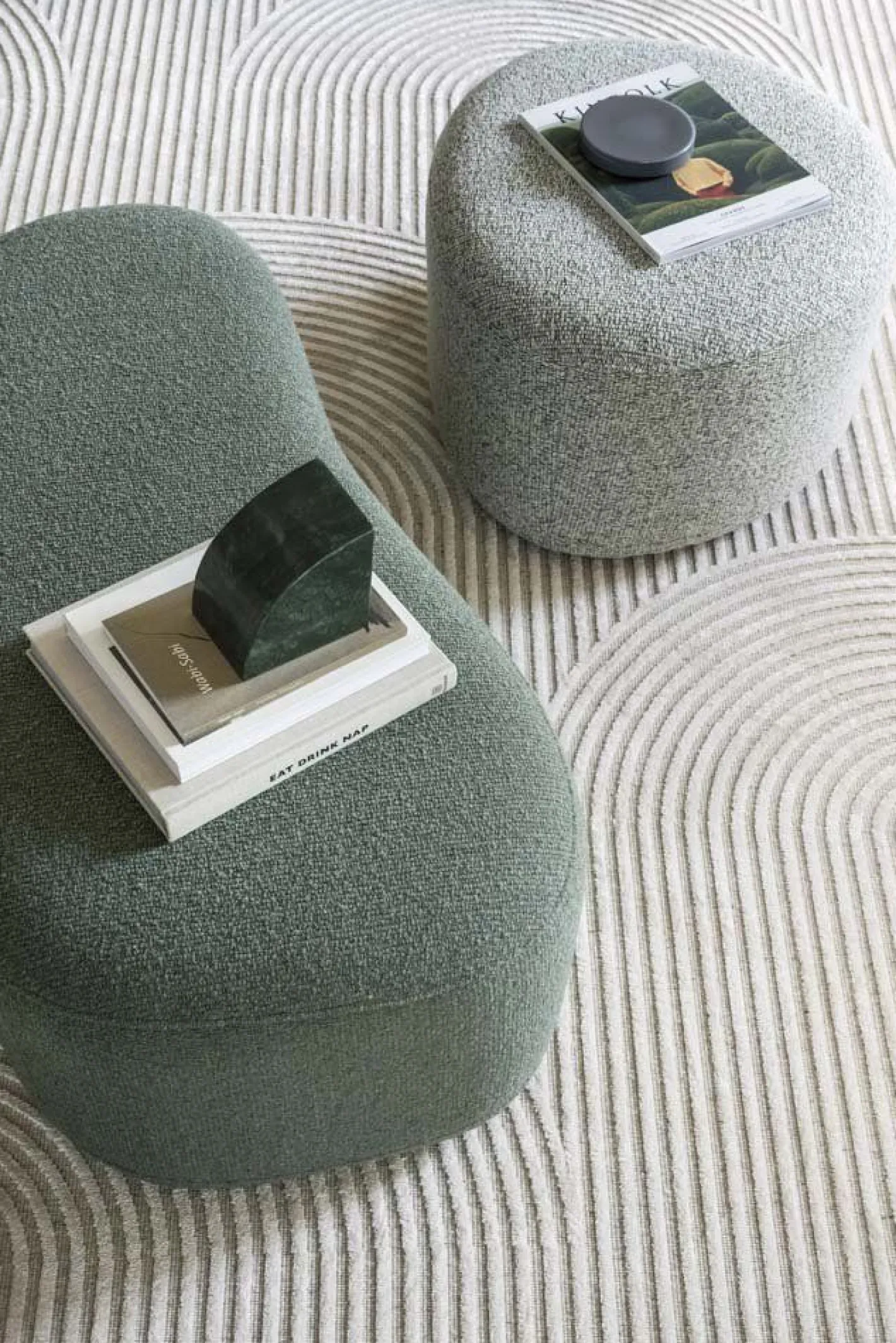 Outlet Montèl Stone Poef Turtle, Ivory