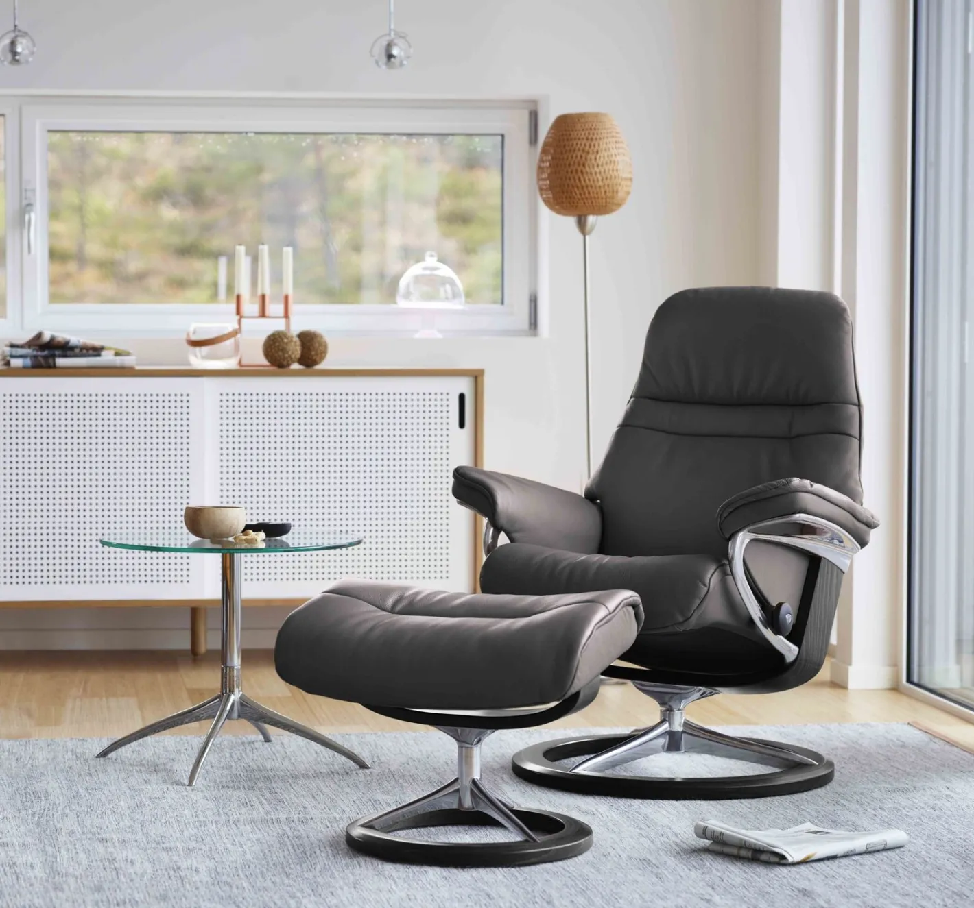 Hot Stressless Sunrise Relaxfauteuil Zwart