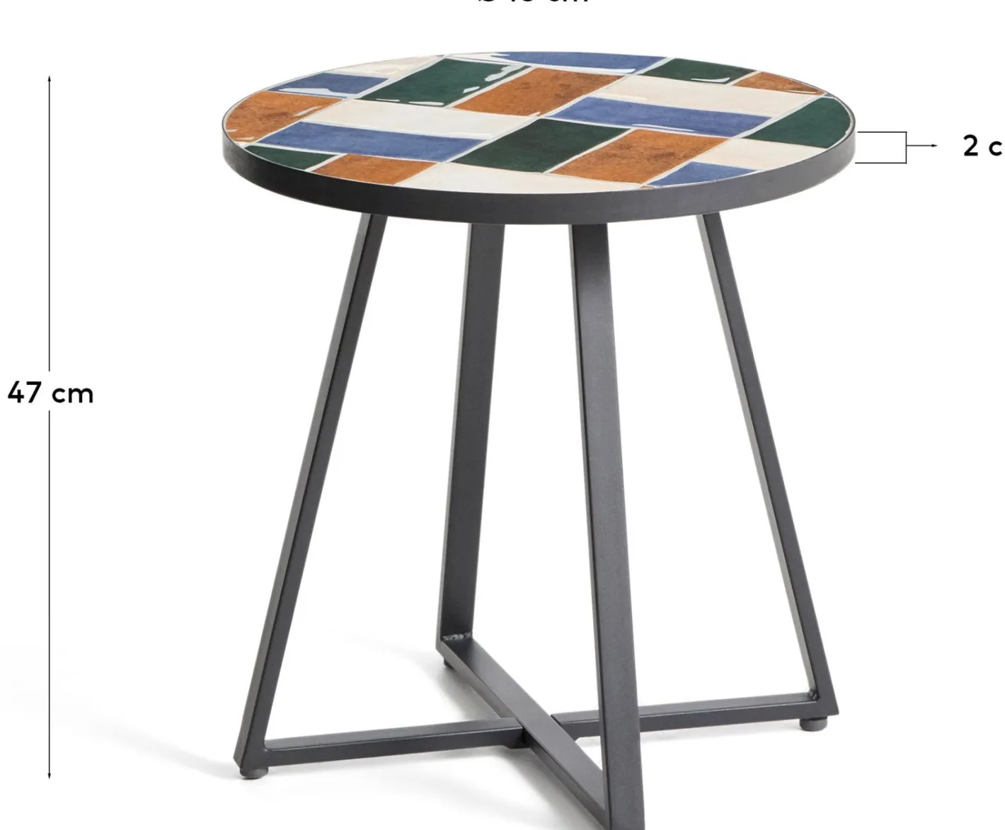 Outlet Kave Home Tella Bijzettafel Grafiet, Multi