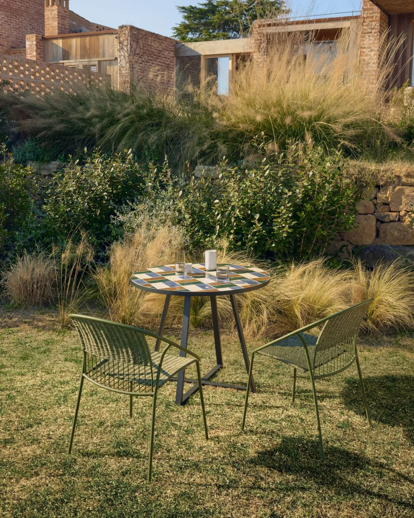 Online Kave Home Tella Outdoor Bistrotafel Grafiet, Multi