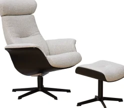 New Eijerkamp Collectie Time-Out Beige Relaxfauteuil + Hocker Beige, Black