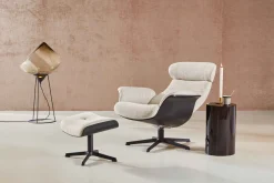 New Eijerkamp Collectie Time-Out Beige Relaxfauteuil + Hocker Beige, Black