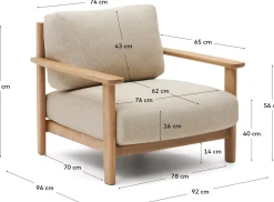 Best Kave Home Tirant Outdoor Fauteuil Naturel, Beige