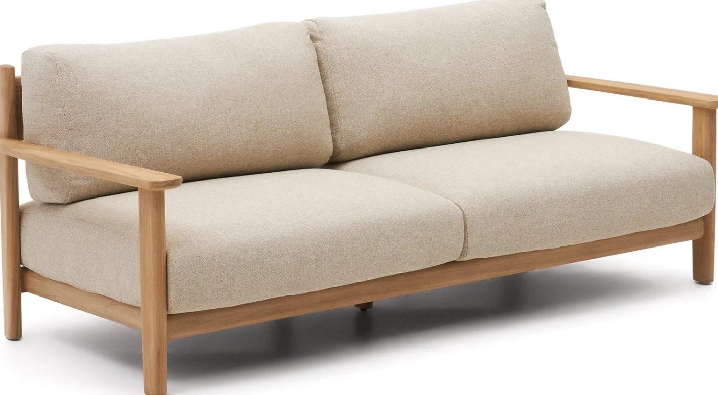 New Kave Home Tirant Outdoor 3-Zitsbank Naturel, Beige