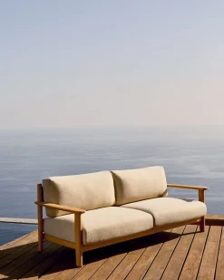 New Kave Home Tirant Outdoor 3-Zitsbank Naturel, Beige