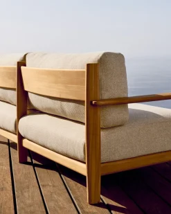 New Kave Home Tirant Outdoor 3-Zitsbank Naturel, Beige