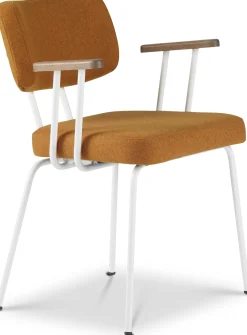 New Eijerkamp Collectie Tom Onderstel Wit Armstoel Marroc, Tabacco