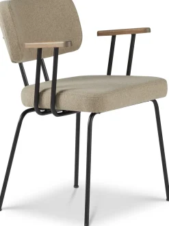 New Eijerkamp Collectie Tom Onderstel Zwart Armstoel Stone, Tabacco