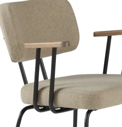 New Eijerkamp Collectie Tom Onderstel Zwart Armstoel Stone, Tabacco