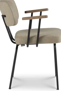 New Eijerkamp Collectie Tom Onderstel Zwart Armstoel Stone, Tabacco