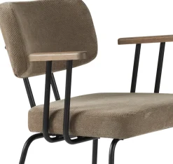 New Eijerkamp Collectie Tom Onderstel Zwart Armstoel Brown, Tabacco