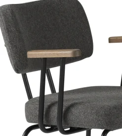 Clearance Eijerkamp Collectie Tom Onderstel Zwart Armstoel Antracite, Tabacco