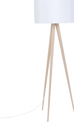 Clearance Zuiver Tripod Wood Vloerlamp White