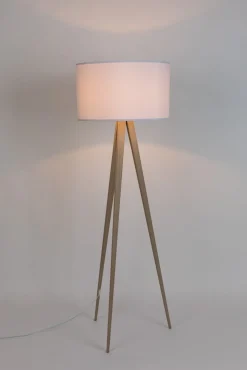 Clearance Zuiver Tripod Wood Vloerlamp White