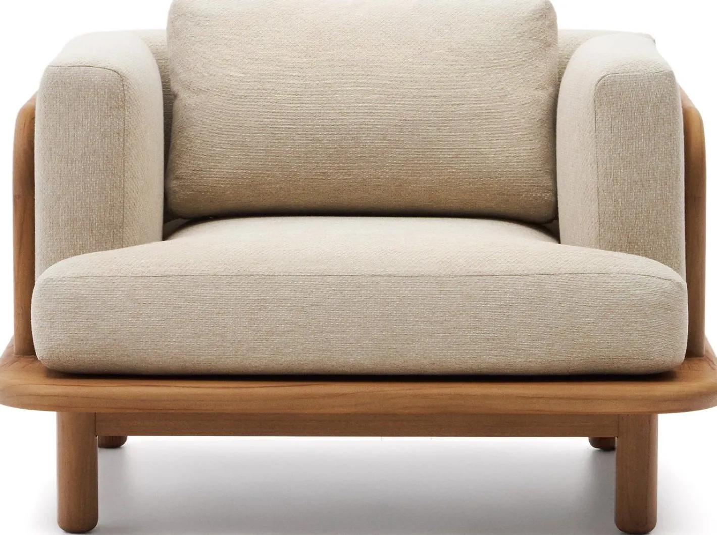 New Kave Home Turqueta Outdoor Fauteuil Bruin, Beige