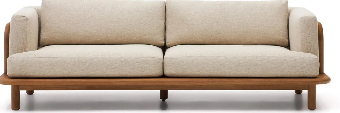 Clearance Kave Home Turqueta Outdoor 3-Zitsbank Bruin, Beige