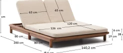 Best Kave Home Turqueta 2-persoons Ligstoel Bruin, Beige