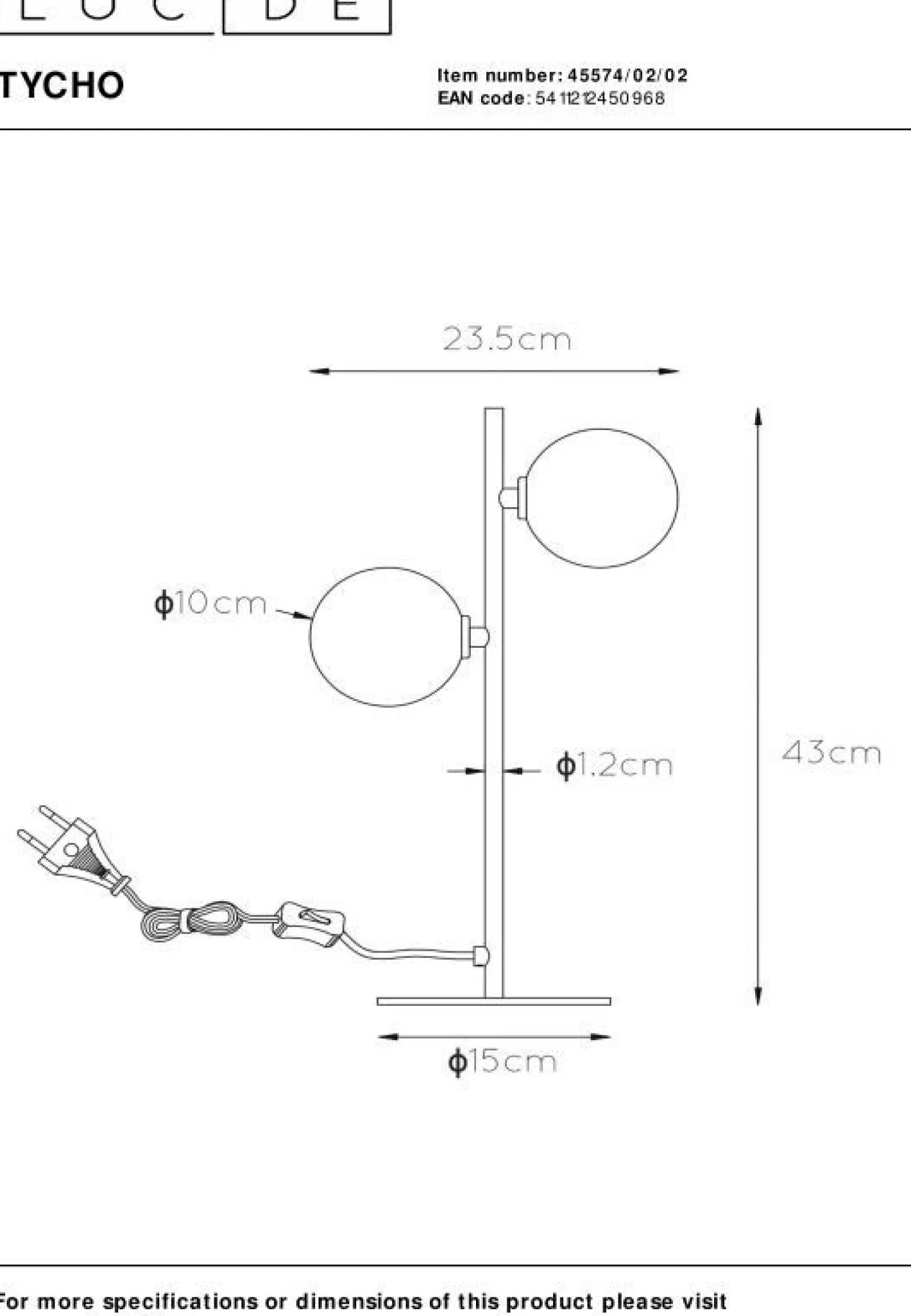 Lucide Tycho Tafellamp Goud