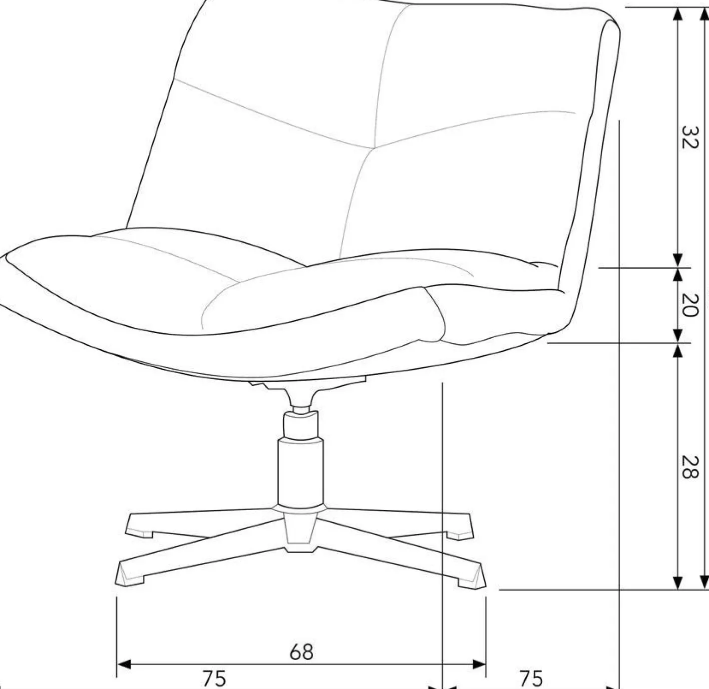 Clearance WOOOD Vinny Draaifauteuil Sand