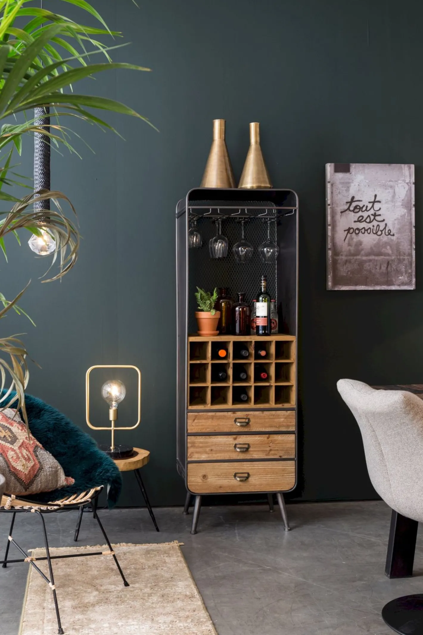 Clearance Dutchbone Vino Wijnkast Brown