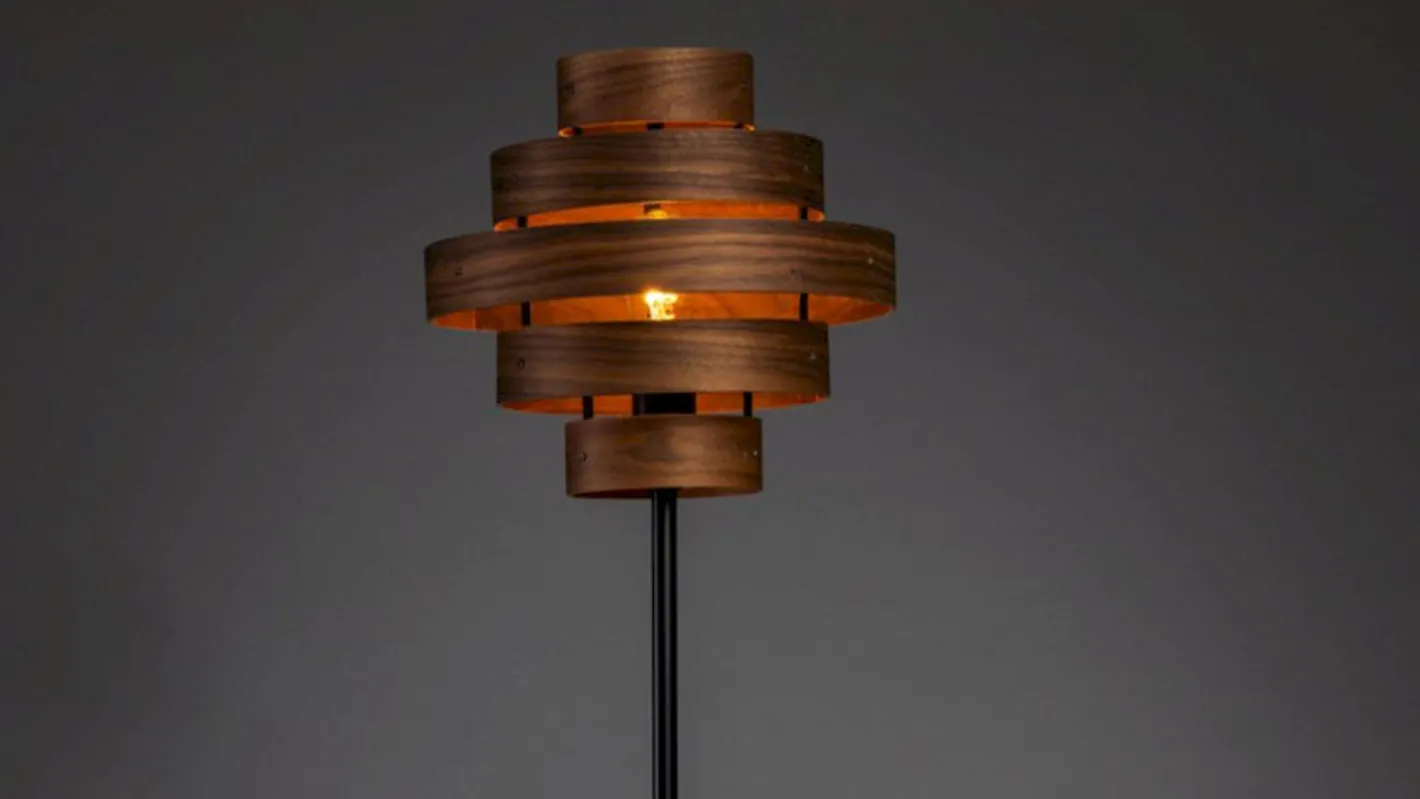 New Eijerkamp Collectie Walnut Vloerlamp Bruin