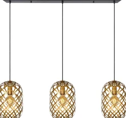 Discount Lucide Wolfram Goud Hanglamp Goud, Zwart