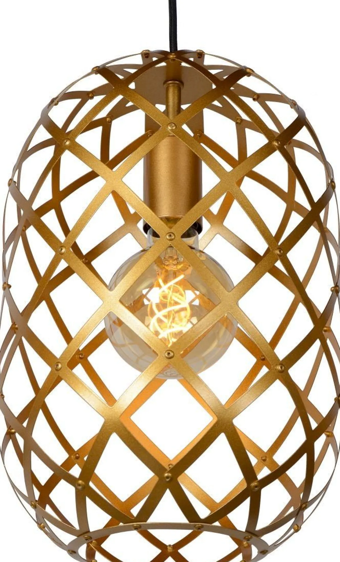 Discount Lucide Wolfram Goud Hanglamp Goud, Zwart
