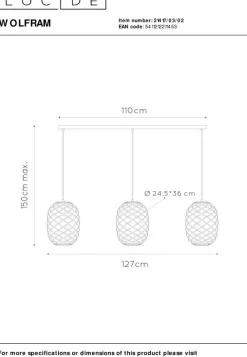 Discount Lucide Wolfram Goud Hanglamp Goud, Zwart