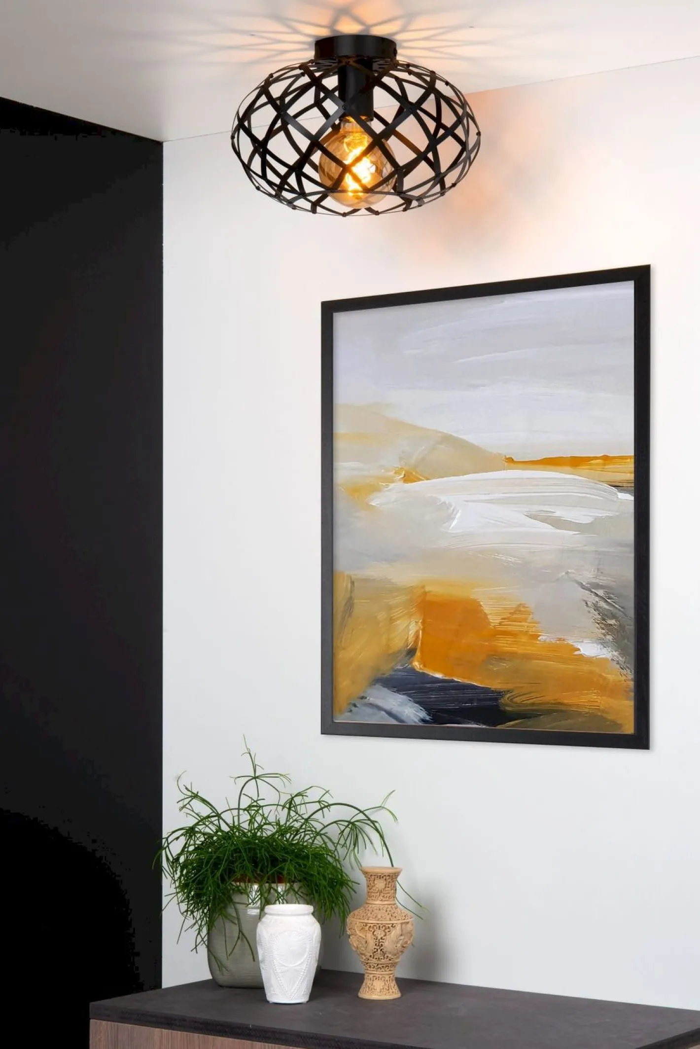 Discount Lucide Wolfram Plafondlamp Zwart