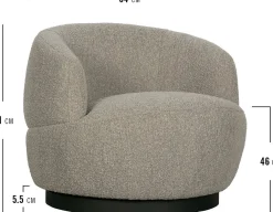 Online WOOOD Woolly Draaifauteuil Naturel